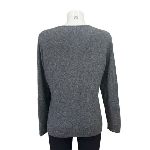 Charter Club Gray Round Neck 2-Ply Cashmere Knit Sweater Womens size medium - Picture 4 of 7